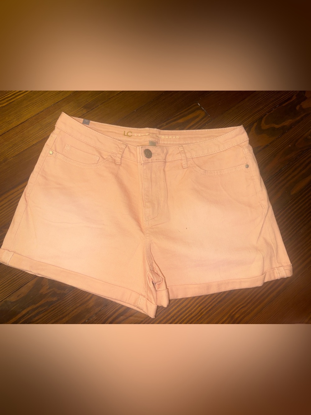 LC Lauren Conrad Women’s Blush Pink Cuffed Chino Shorts Size 14